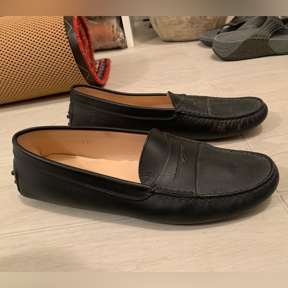 Black Matte Leather Tod’s Loafers - Size 41.5 - Picture 3 of 5